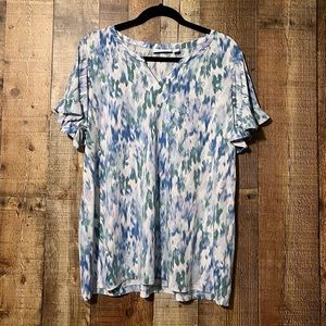 Susan Graver Pastel Watercolor Style Blouse